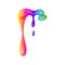 Rainbow slime. Dripping viscous liquid on a white isolated background. Vector cartoon illustration.