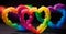 Rainbow smoky hearts