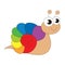 Rainbow snail cartoon.