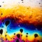 Rainbow soap bubble on a dark background