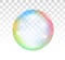 Rainbow soap bubble on a transparent background. Vector illustration