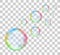 Rainbow soap bubble on a transparent background. Vector illustration