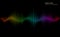 Rainbow sound wave. Multicolor sonic dynamic waveform on dark background. Abstract electronic music futuristic vector
