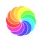Rainbow spectrum color wheel. Children wind vane vector illustration