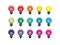 Rainbow spectrum light bulb icons