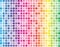 Rainbow squares with white grid background