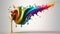 Rainbow staff. Multicolored colored paint splashes. Design element isolated on the white background