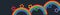 Rainbow star neon stripe banner