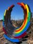 Rainbow statute in Des Moines, Iowa