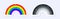 Rainbow sticker. Cute rainbow. Colorful trendy icon of rainbow. Multicoloured rainbow stripes. Vector illustration
