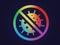 Rainbow stop virus spread warning sign flat icon symbol vector format