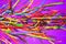 Rainbow Strands Line Glow Purple Background