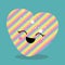 rainbow stripe heart face 24