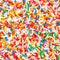 Rainbow sugar sprinkles, square shaped background