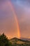 A rainbow at sunset in Clarens, South Africa