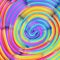 Rainbow swirl backdrop with bright colors.