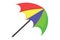 Rainbow Themed Umbrella Vector Illustration