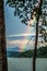 Rainbow after thunderstorm at lake jocassee south carolina