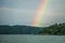 Rainbow after thunderstorm at lake jocassee south carolina