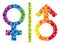 Rainbow Toilet gender symbol Mosaic Icon of Round Dots