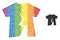 Rainbow Torn T-Shirt Collage Icon of Circles