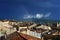 Rainbow, town, Tuscany