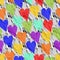 Rainbow transparency hearts on the gray background