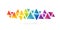 Rainbow triangles decoration. Colorful abstraction design elements