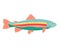 Rainbow trout cartoon fish multi-colored vector illustration
