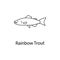 rainbow trout icon. Element of marine life for mobile concept and web apps. Thin line rainbow trout icon can be used for web and m