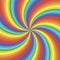 Rainbow twisted spiral background. Rainbow swirl background. Rainbow`s rays of twisted spiral.