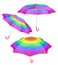 Rainbow umbrella vibrant hue colors
