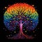Rainbow Unity: Vibrant Tree Illustration Celebrating LGBTQ Diversity