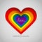 Rainbow vector heart celebrate the equality