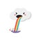 Rainbow vomit cloud cartoon icon