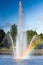 Rainbow on the water fountain