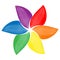 Rainbow watercolor flower. LGBT rights symbol