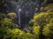 Rainbow Waterfall Or Cimahi Waterfall Curug Cimahi at morning in Bandung, West Java, Indonesia