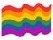 Rainbow waving flag. Vector illustration