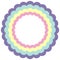 Rainbow wavy circle frame in pastel color template