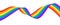 Rainbow wavy ribbon design element. LGBTQ Pride month flag. Rainbow color wave background template shape for banner