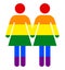 Rainbow Woman Sign. LGBT Lesbian Rainbow Pride Symbol. Concept of Same-sex Homosexual Relationships