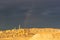 Rainbow in xinjiang windy city oilfield