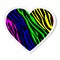 Rainbow zebra heart sticker