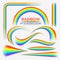 Rainbows different shape set. Real Rainbow transparency effect. Vector illustration