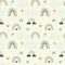 Rainbows and hearts pastel seamless pattern