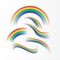 Rainbows set different shape realistic on transparent background. Vector isolated rainbow arch design concept