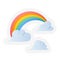 Rainbows spring or springtime single isolated icon with sticker outline cut style