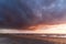 Rainclouds above the North Sea, Noordwijk, The Netherlands