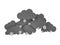 Rainclouds with Snowflakes on white background. 3d illustration